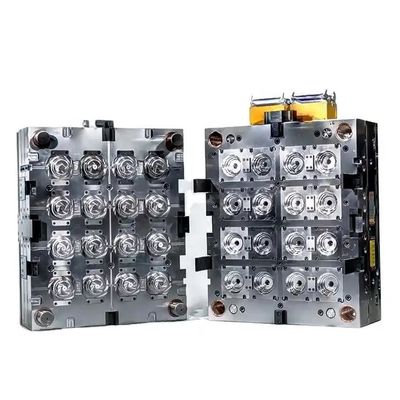 Tam 16 boşluklu vida kapak kalıbı. Su şişesi kapağı için sıcak dolaşım sistemi.